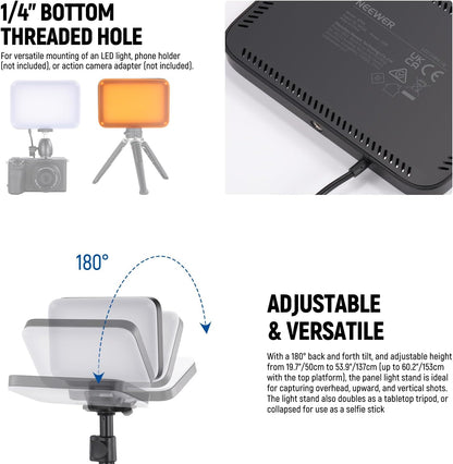 NEEWER LED Videolicht Panel Beleuchtungsset, 2er Pack dimmbare  Studioleuchten