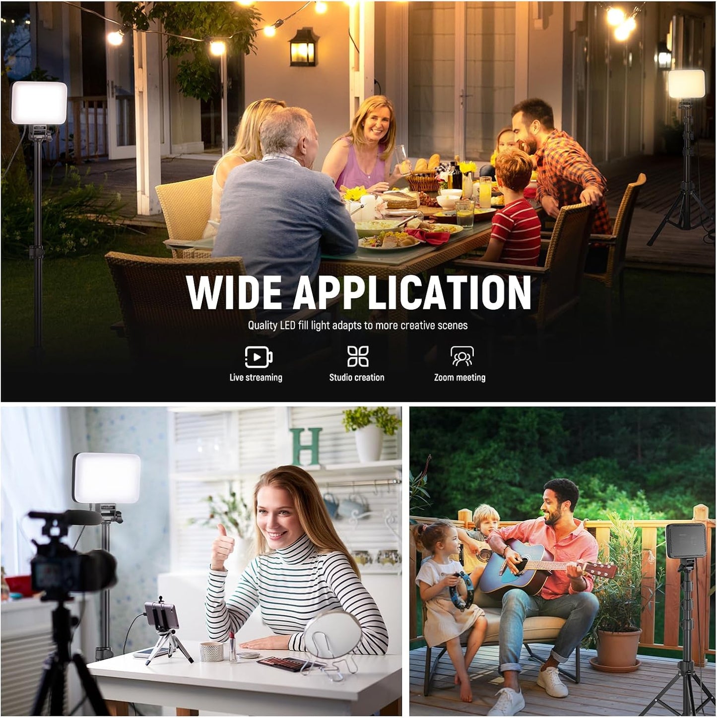 NEEWER LED Videolicht Panel Beleuchtungsset, 2er Pack dimmbare  Studioleuchten