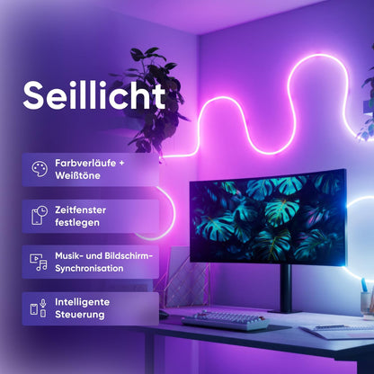 Nanoleaf Matter Neon Rope Streifen 5M, WLAN Biegsamer LED Strip,Sprachsteuerung