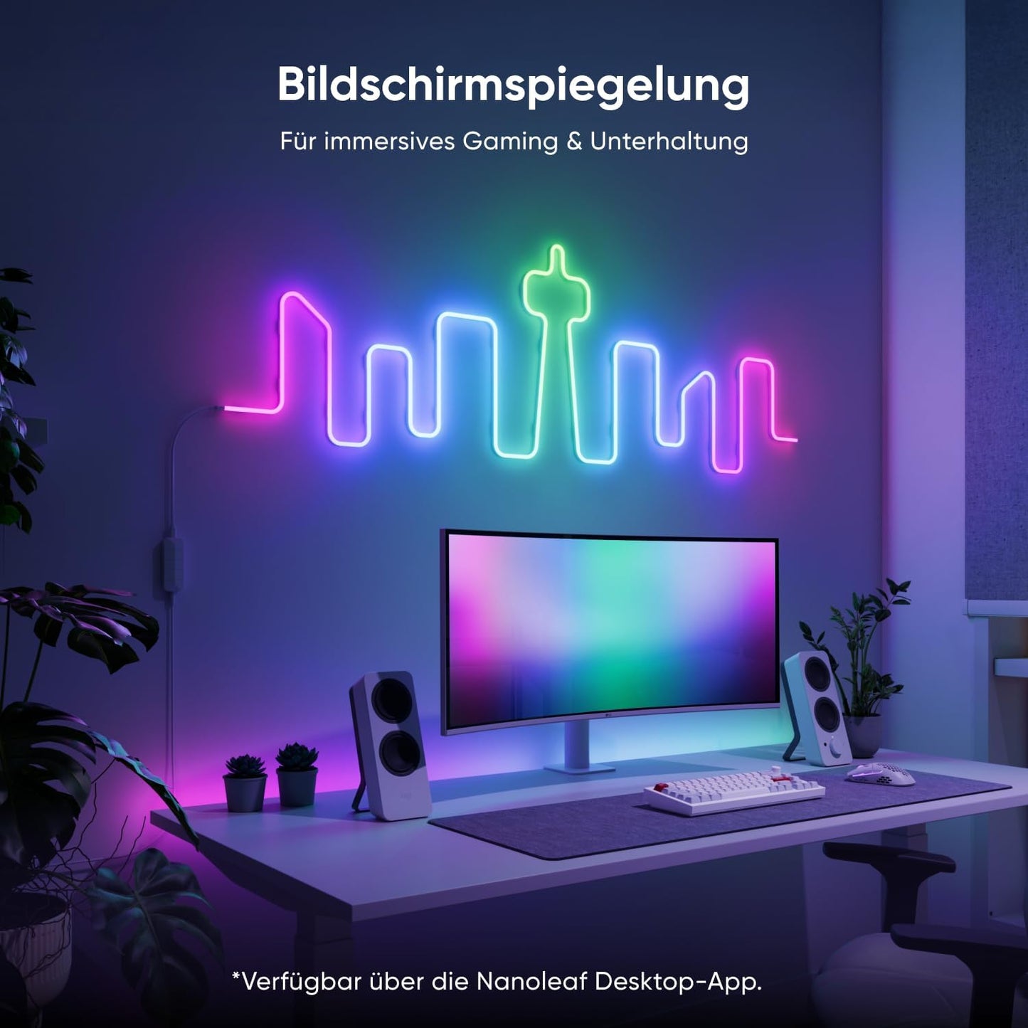Nanoleaf Matter Neon Rope Streifen 5M, WLAN Biegsamer LED Strip,Sprachsteuerung