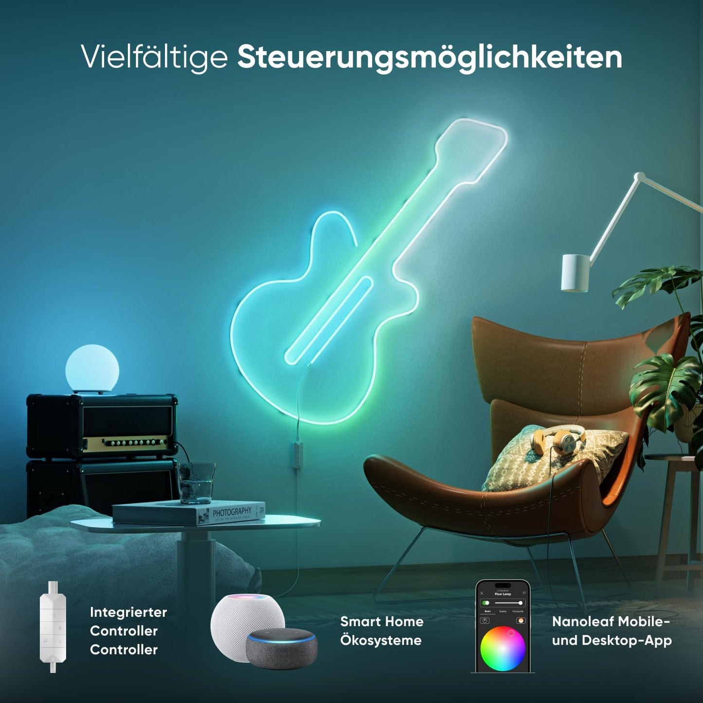 Nanoleaf Matter Neon Rope Streifen 5M, WLAN Biegsamer LED Strip,Sprachsteuerung