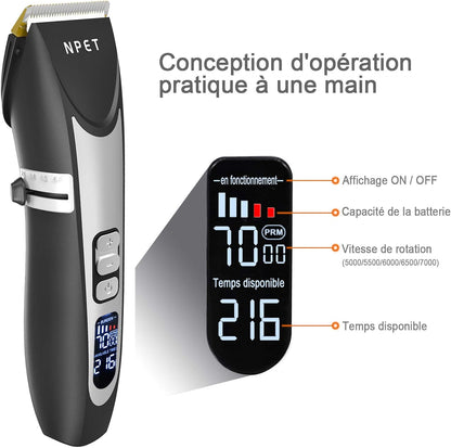 NPET Haarschneidemaschine für Herren, mit Keramikklinge, verstellbar,wiederaufladbar