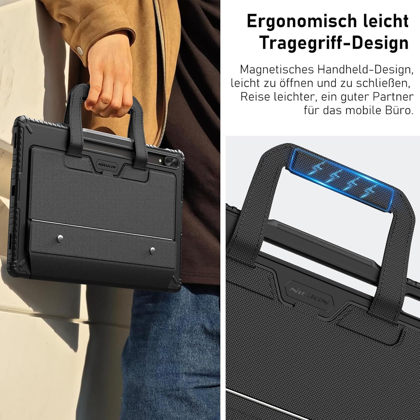 Nillkin Tragbar Tastatur Hülle für Samsung Galaxy S10 Ultra/S9 Ultra 14.6 Zoll Schwarz
