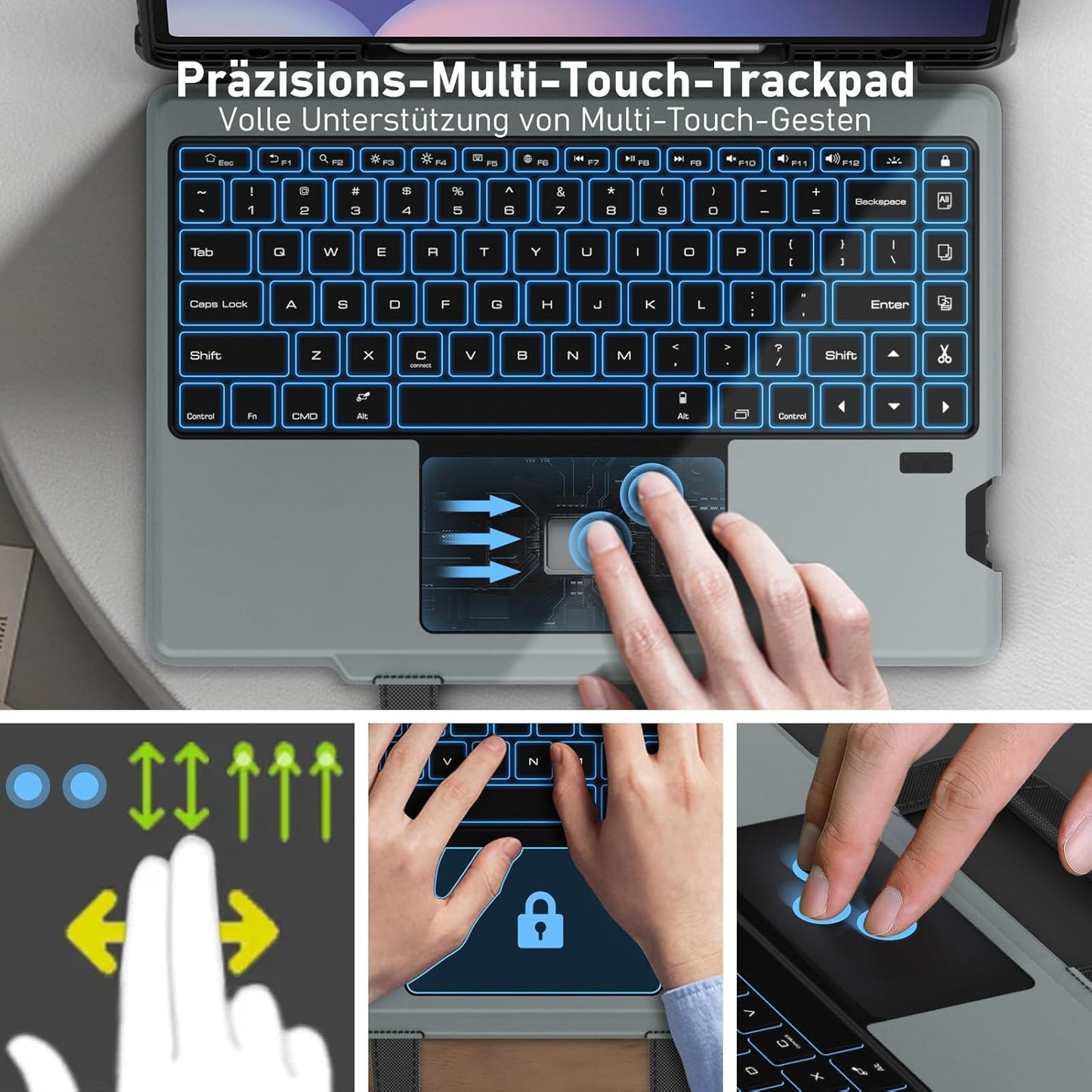 Nillkin Tragbar Tastatur Hülle für Samsung Galaxy S10 Ultra/S9 Ultra 14.6 Zoll Schwarz