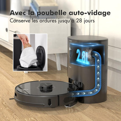Neabot N2 Lite Saugroboter 3 en 1 Staubsauger 2700 Pa Hinterniserkennung Noir