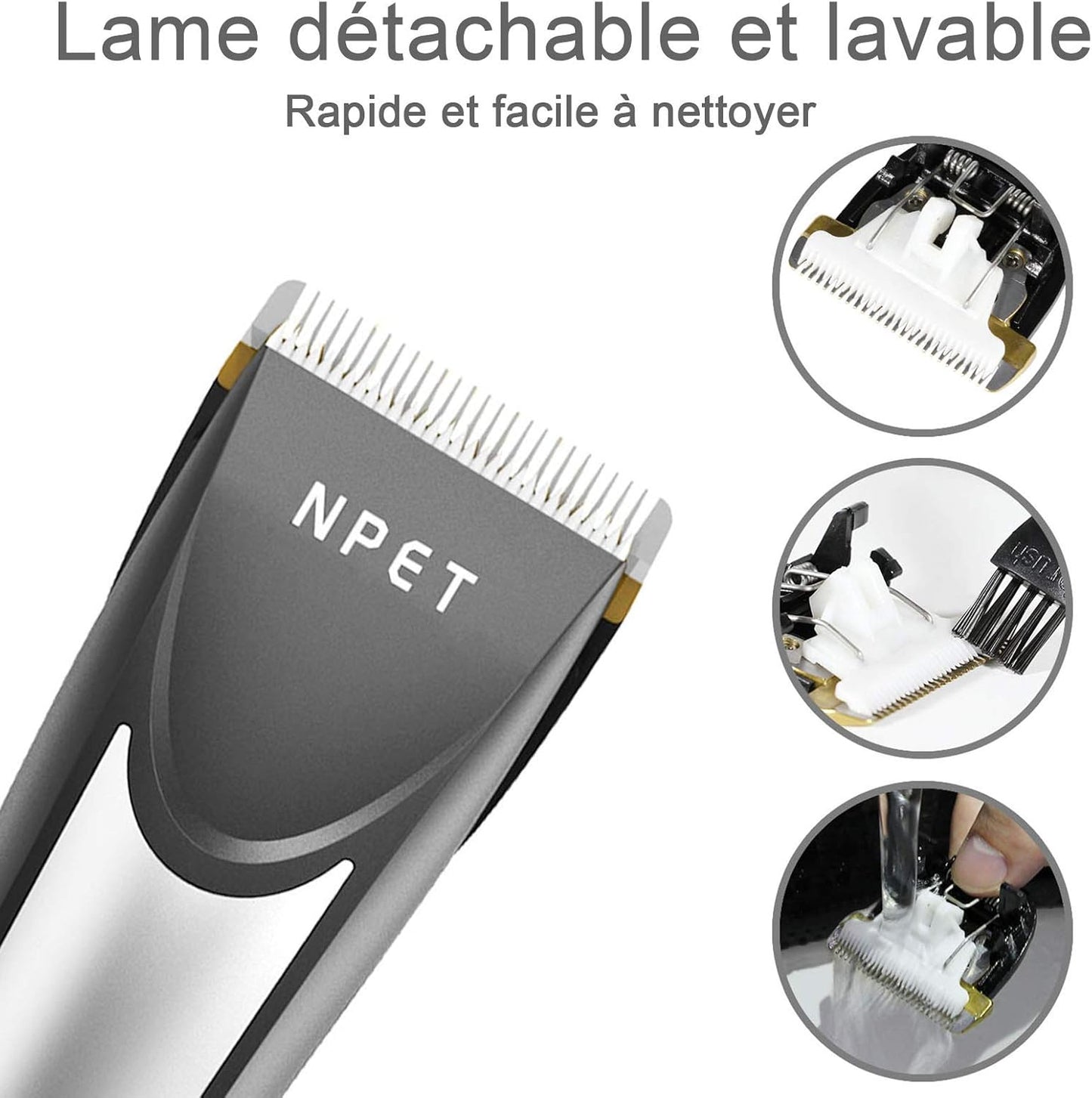 NPET Haarschneidemaschine für Herren, mit Keramikklinge, verstellbar,wiederaufladbar