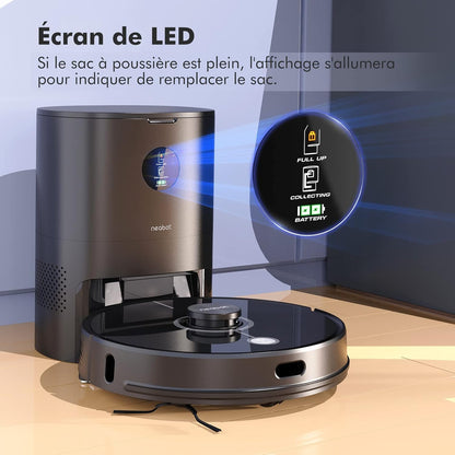 Neabot N2 Lite Saugroboter 3 en 1 Staubsauger 2700 Pa Hinterniserkennung Noir