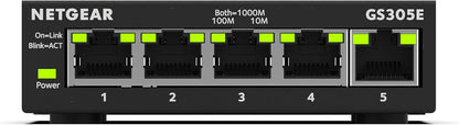 Netgear GS305E Managed Switch 5 Port Gigabit Ethernet LAN Switch Plus