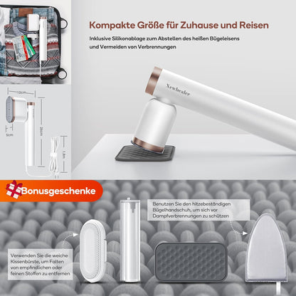 Newbealer Steamer Dampfglätter, 1200W, 120ml, Tragbarer Dampfbügel mit Hand Dampfbürste