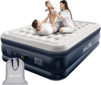 NALONE Luftmatratze 2 Personen, Selbstaufblasend mit Integrierter Pumpe, 203x152x46cm