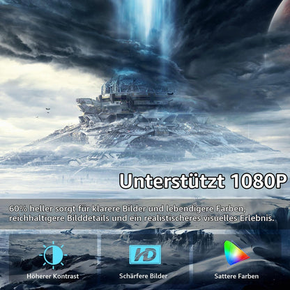 Mini Beamer Unterstützt 1080P, 4K Projektor Tragbarer Bluetooth5.4