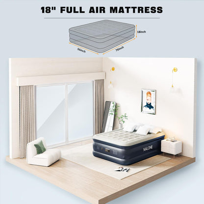 NALONE Luftmatratze 2 Personen, Selbstaufblasend mit Integrierter Pumpe,193x137x46cm