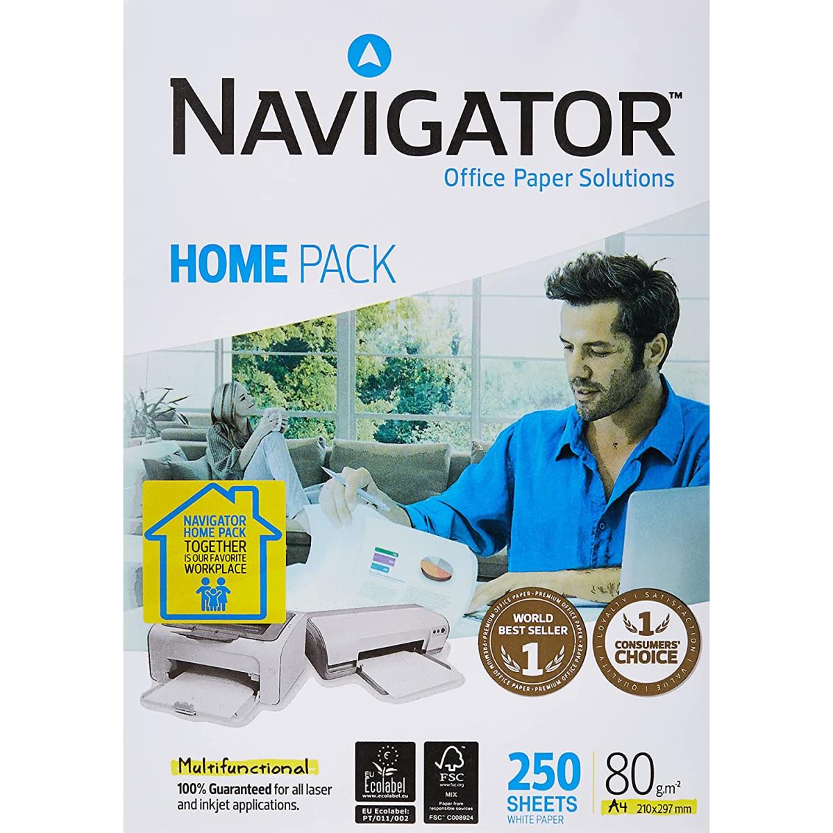 1000 x NAVIGATOR Kopierpapier Druckerpapier Weiß DIN A4 80 g/qm 1000(4 x 250) Blätter