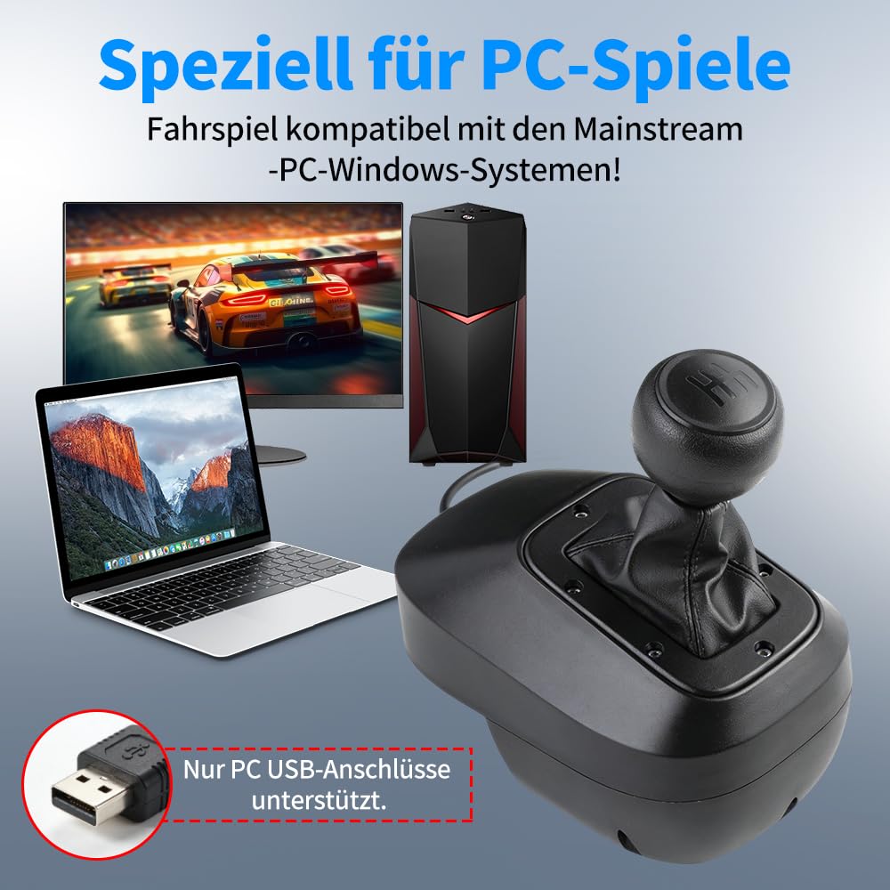 NBCP USB Driving Force Shifters für Rennspiele H Gear Shift für Lenkrad PC