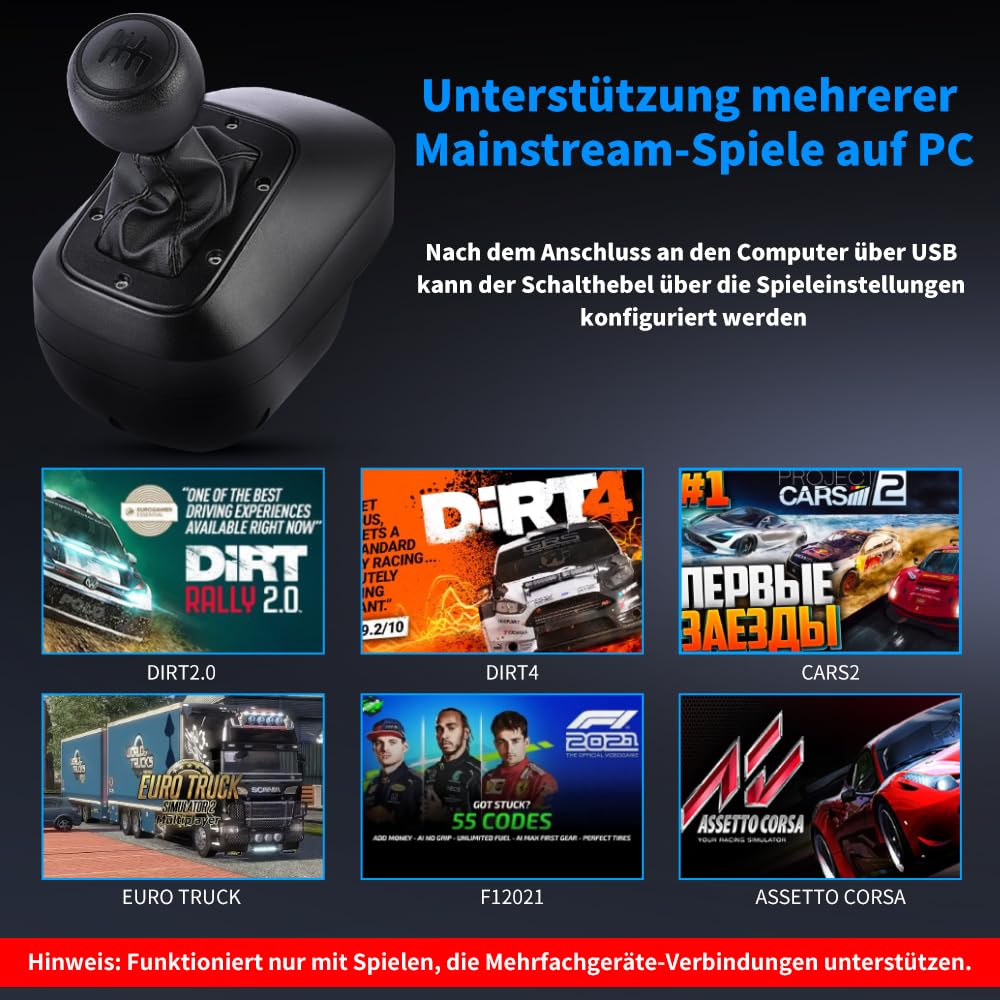NBCP USB Driving Force Shifters für Rennspiele H Gear Shift für Lenkrad PC