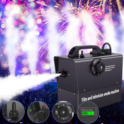 Nebelmaschine, Handnebelmaschine 400W, Eingebauter Akku, 21000 mAh, Strom Sichtbar