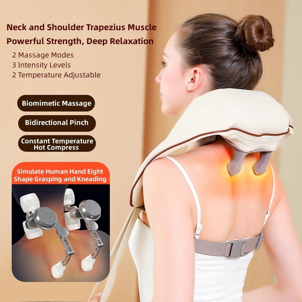 Nackenmassagegerät, Schultern und Rücken mit Wärme, elektrisches Shiatsu-Massagegerät