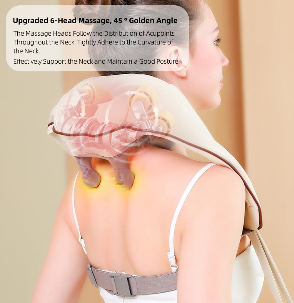 Nackenmassagegerät, Schultern und Rücken mit Wärme, elektrisches Shiatsu-Massagegerät