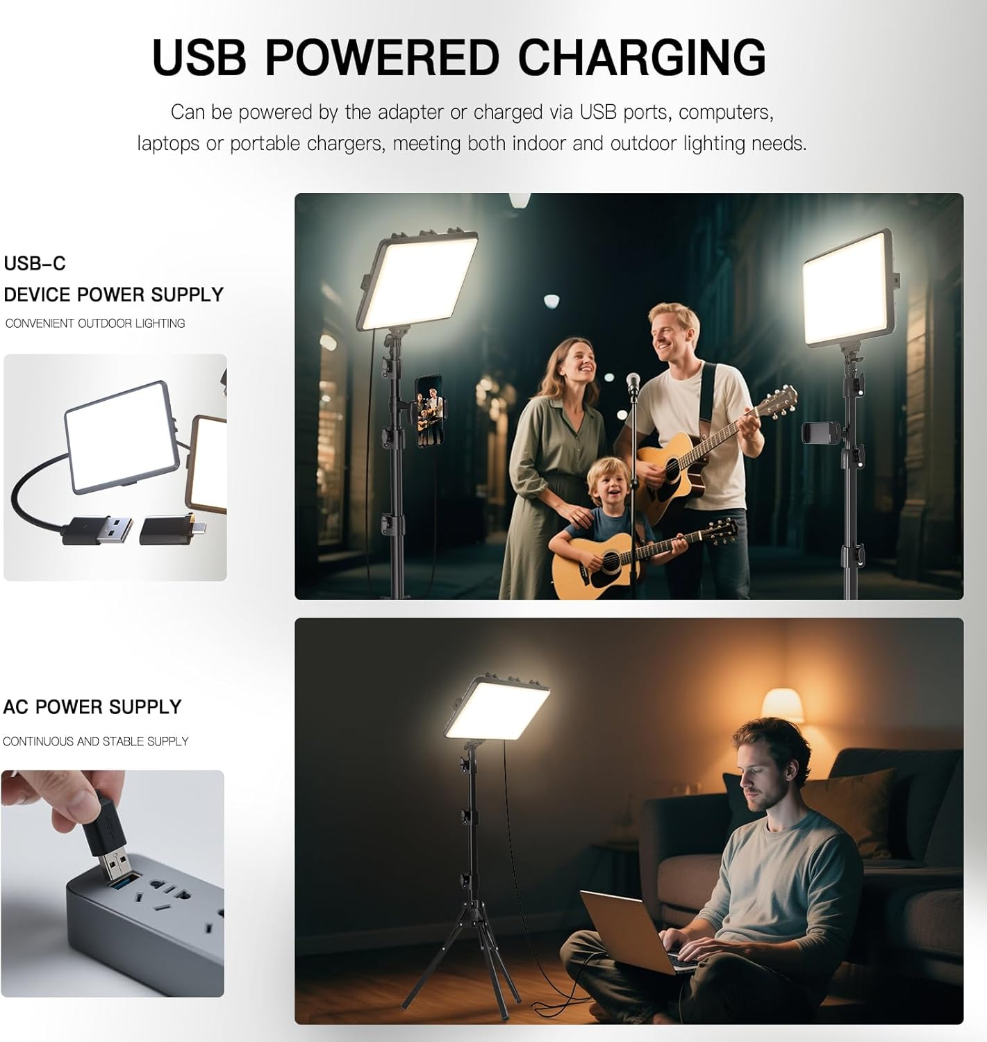 NiceVeedi 2 Stück LED VideoLicht Set, 2800–6500K, Dimmbar,  Fotografie-Beleuchtung