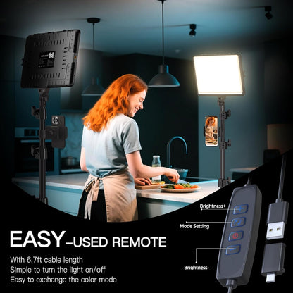 NiceVeedi 2 Stück LED VideoLicht Set, 2800–6500K, Dimmbar,  Fotografie-Beleuchtung