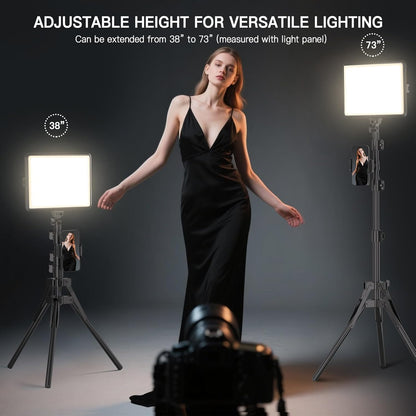 NiceVeedi 2 Stück LED VideoLicht Set, 2800–6500K, Dimmbar,  Fotografie-Beleuchtung