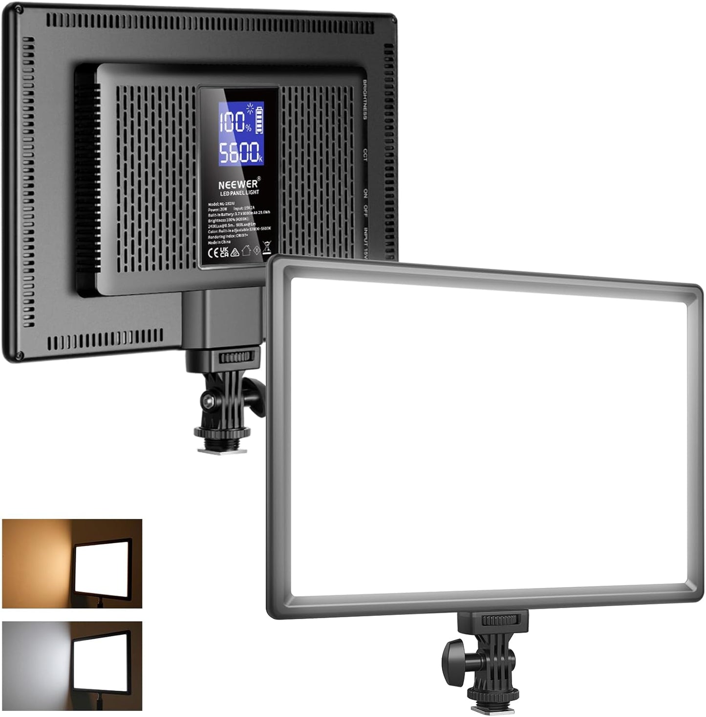 NEEWER 192 LED Panel Videolicht, 20W Flächenleuchte Dimmbar DSLR Kamera 3200-5600K