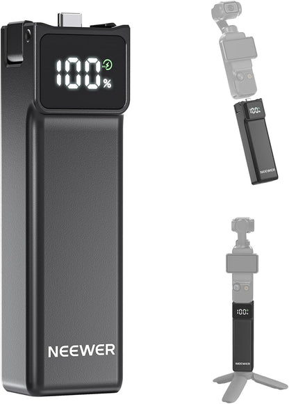 NEEWER Batteriegriff, kompatibel mit DJI Osmo Pocket 3 & Creator Combo Stativzubehör, 5000 mAh