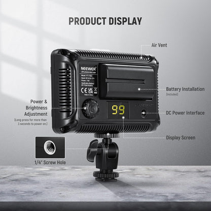 Neewer LED-Video-Beleuchtung 5600 K für Fotostudio ,Kompatibel mit Nikon, Sony / DSLR-Kameras,