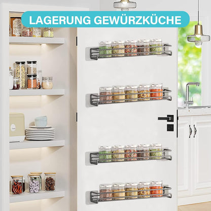 NELXIBI GewüRzregal Wand, 4er GewüRzregal Ohne Bohren GewüRzregal SchranktüR