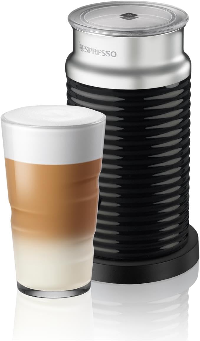 NESPRESSO Aeroccino 3 elektrischer Milchaufschäumer Edelstahl  schwarz 