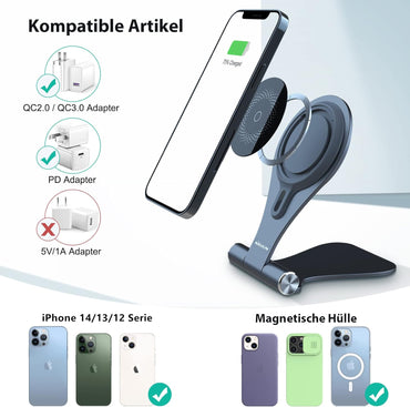 Nillkin MagStand Magsafe Induktive Ladegerät Ständer,Schnelles kabelloses, Grau