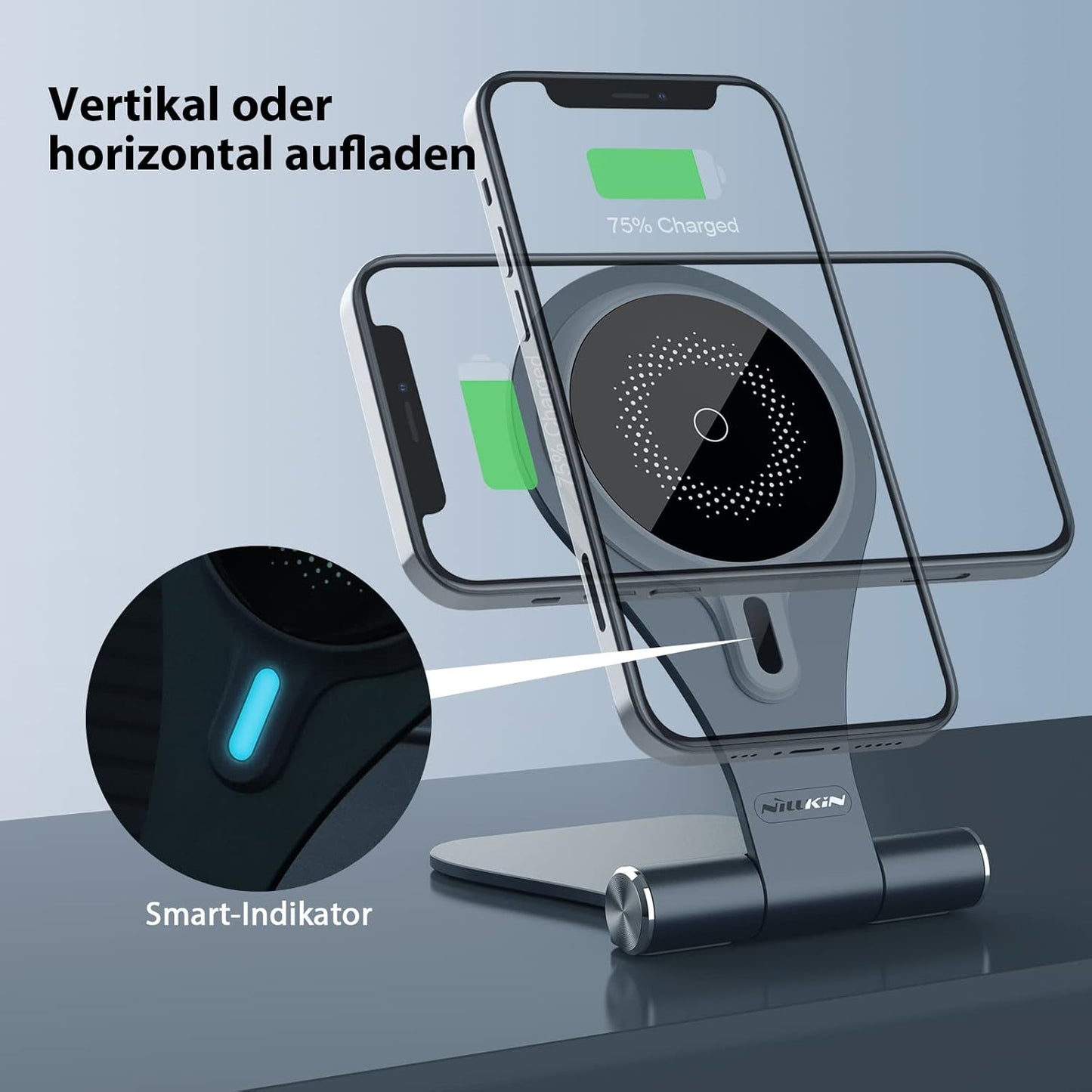 Nillkin MagStand Magsafe Induktive Ladegerät Ständer,Schnelles kabelloses, Grau