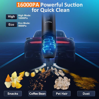 NOSANLA Handstaubsauger Akku, 16000PA Kabellos, Auto mit Bürstenlosem Motor,