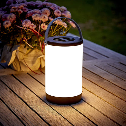Northpoint LED Tischlampe Nachttischlampe Laterne Outdoor Lampe mit Tragegriff Farbwechsel Warmweiß (Noir/Grau)
