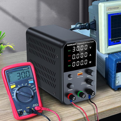 NANKADF Labornetzteil (0-30V,0-10A) mit Kurzschlussalarm /Ausgangsschalter 4-stellige led