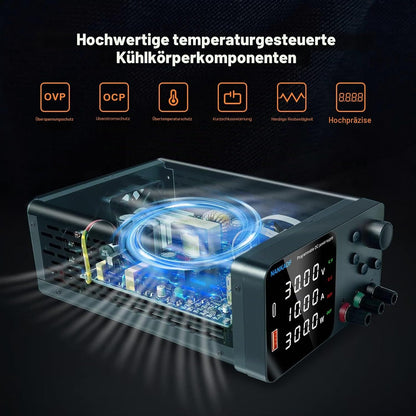 Nankadf Labornetzgerät 30V 10A, DC geregeltes Netzteil mit USB-A/Type-c Schnittstelle,