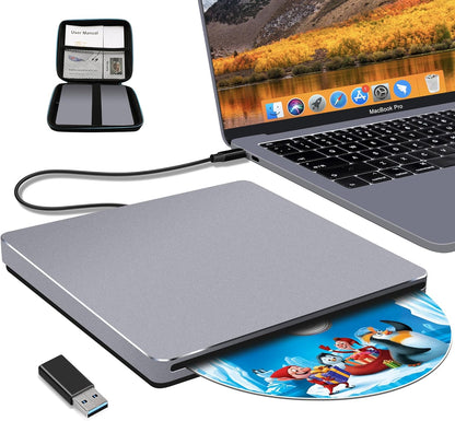 NOLYTH Externes DVD Laufwerk Extern USB für Mac MacBook PC Windows Slot-in