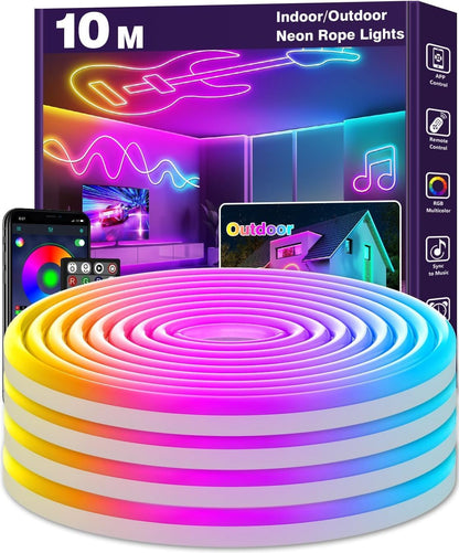 10M Neon LED Strip, Flexible LED Strips, RGB Control with App/Remote,IP65