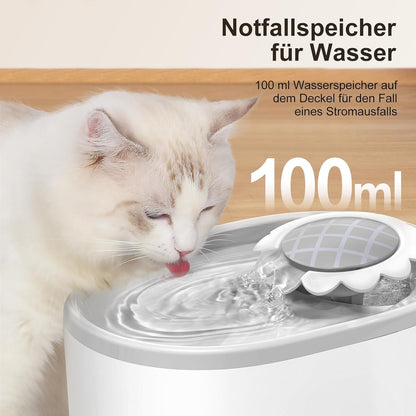 NPET Katzenbrunnen mit Sensor, 2L Trinkbrunnen für Katze mit LED-Licht, Trinkbrunnen für Katzen und Hunde mit Ultraleise Pumpe