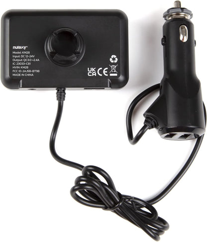Nulaxy Bluetooth Adapter Auto FM Transmitter Bluetooth V5.0  KM28 Schwarz