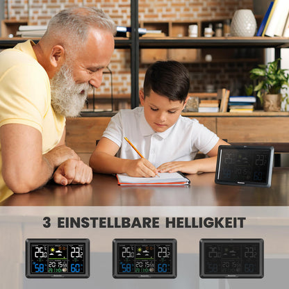 Newentor Wetterstation Funk mit Außensensor, Schwarz, 1 Außensensor