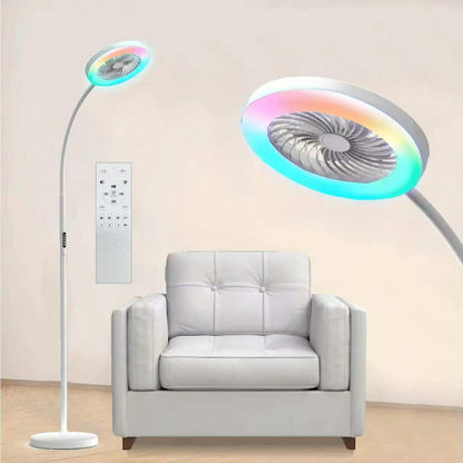 ONIDEK Stehlampe mit Ventilator Dimmer RGB18W/1500 lm LED-Stehlampe Weiß
