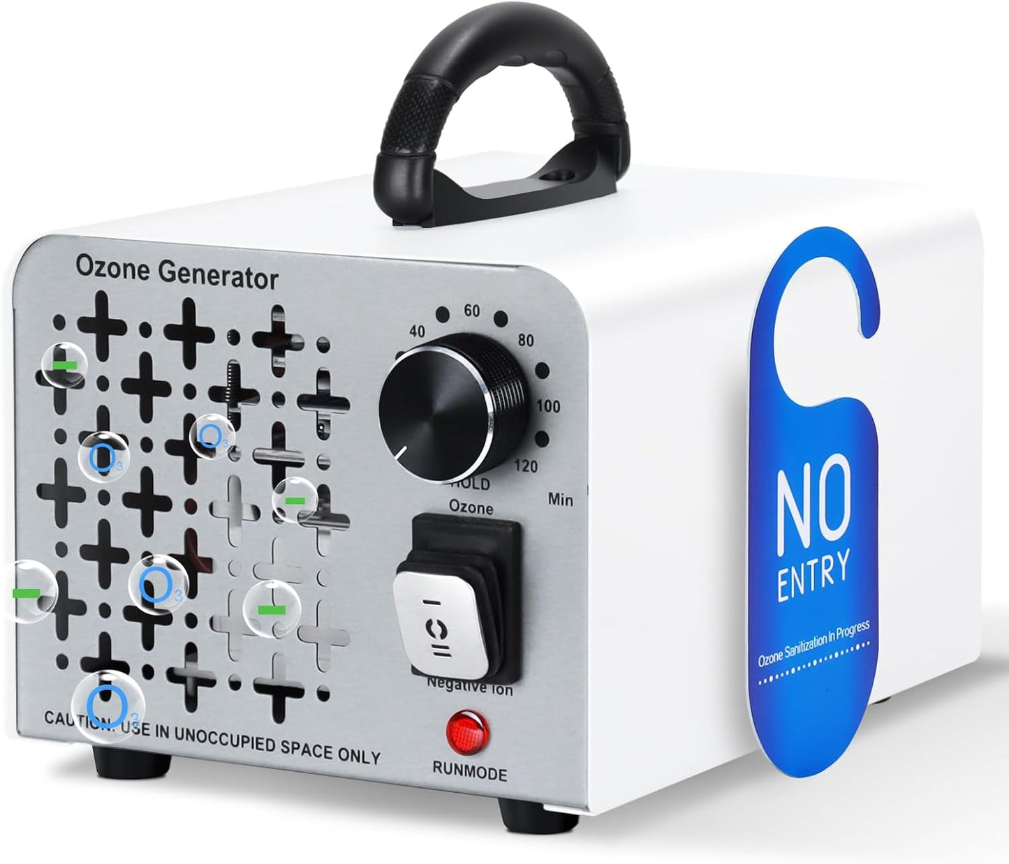 2 In 1 Ozongenerator 100,000mg/H, Ozongerät Negativ Ionen Luftreiniger  O3 Ozonisator