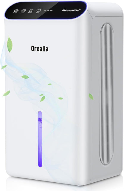 Orealla Luftentfeuchter Elektrisch,Raumentfeuchter mit 30dB Schlafmodus 2.5L Tank Automatische Timer