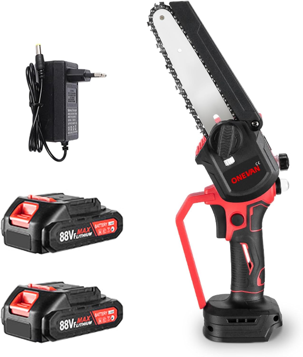 ONEVAN Mini pinces à courant avec batterie 21V, 6 pouces, 15 cm, pinces à moteur électrique à main, pinces à batterie, pinces à main pour jardin, accessoires de jardinage en bois