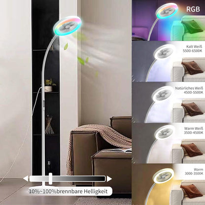 ONIDEK Stehlampe mit Ventilator Dimmer RGB18W/1500 lm LED-Stehlampe Weiß