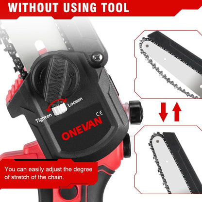 ONEVAN Mini pinces à courant avec batterie 21V, 6 pouces, 15 cm, pinces à moteur électrique à main, pinces à batterie, pinces à main pour jardin, accessoires de jardinage en bois