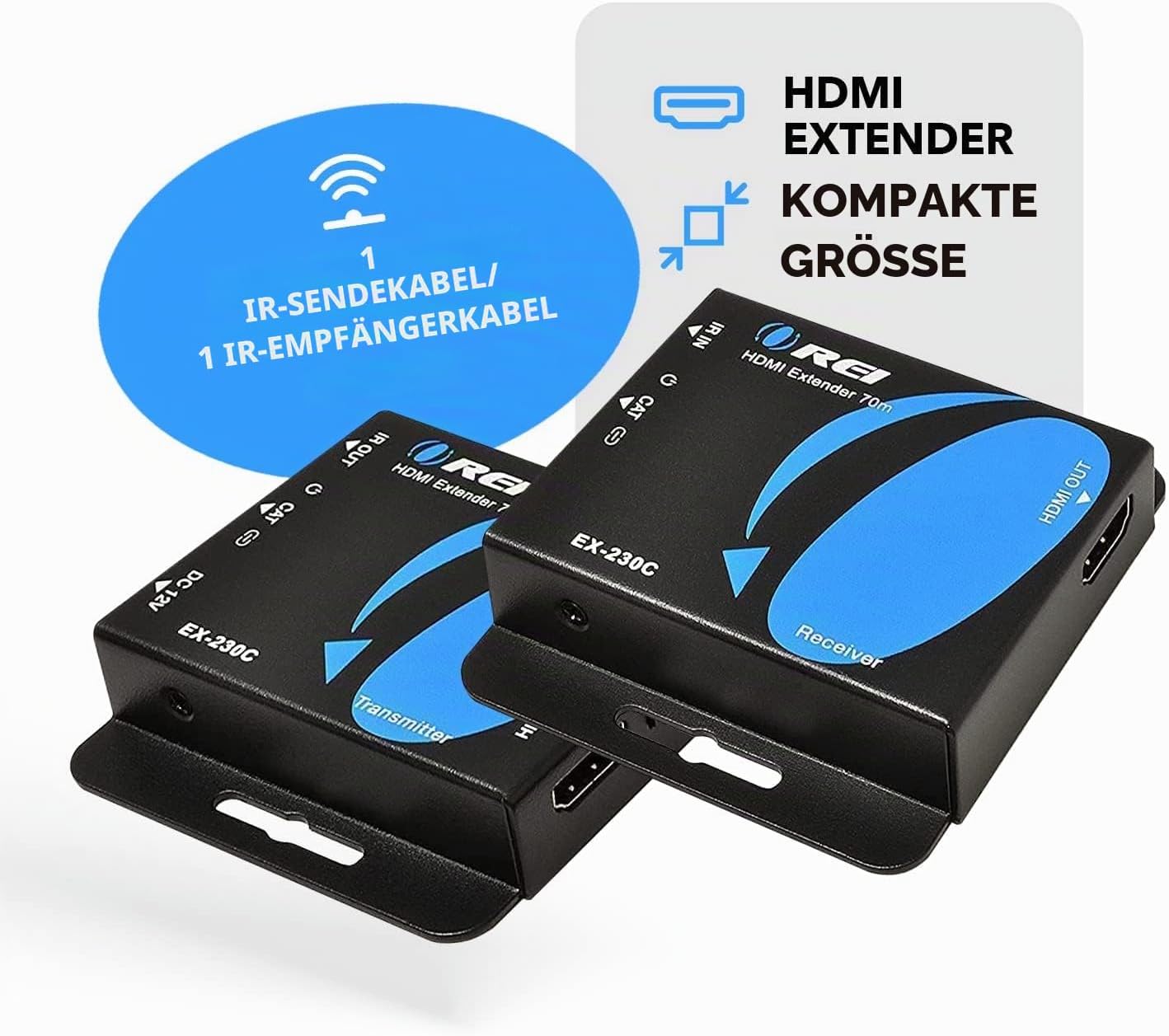 OREI 4K HDMI Over Ethernet CAT6/CAT7 Extender, Extender RJ45 4K @ 30Hz