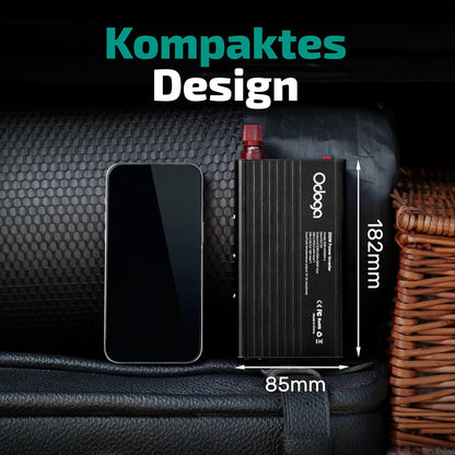 Odoga Wechselrichter 12V auf 230V 500W Stromumwandler mit 3A USB-A & USB-C