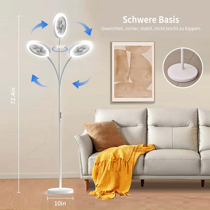 ONIDEK Stehlampe mit Ventilator Dimmer RGB18W/1500 lm LED-Stehlampe Weiß